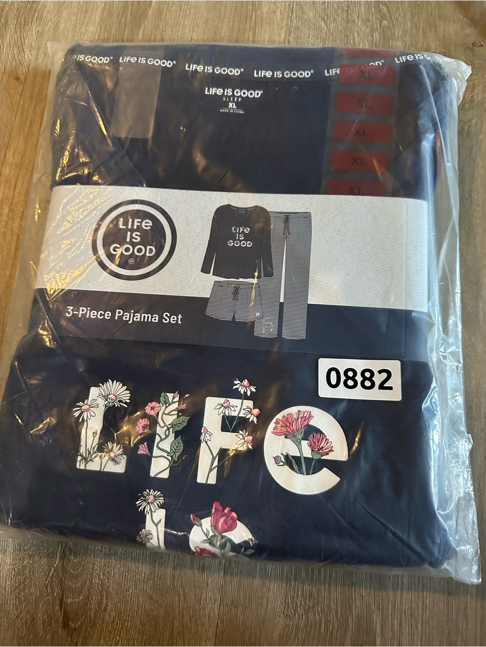 Life Is Good Navy Floral 3-Piece Women's Pajama Set